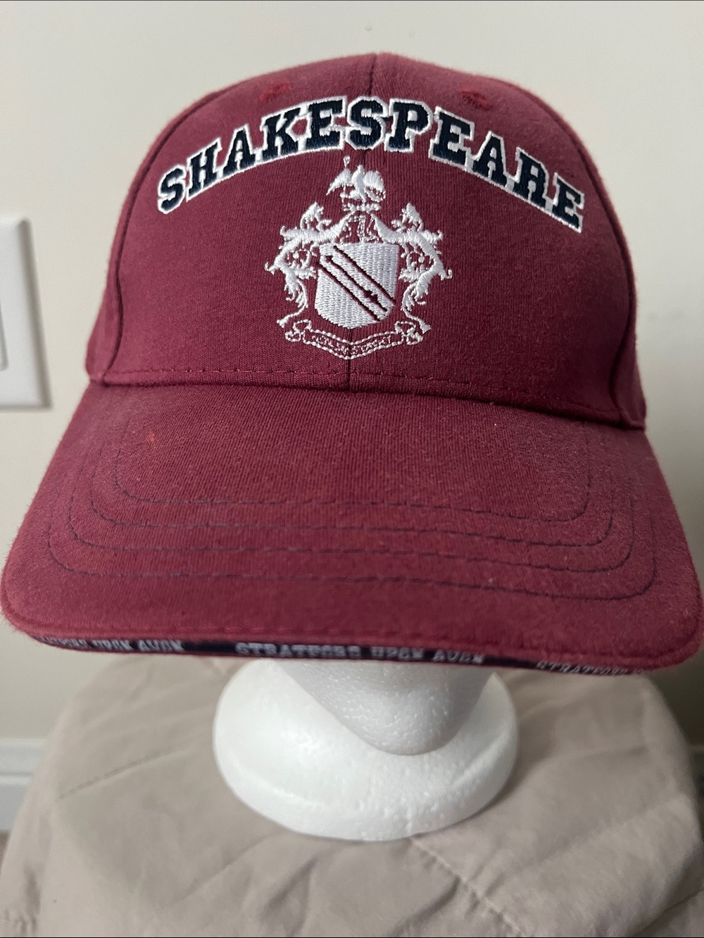 Maroon Shakespeare Crest Baseball Cap